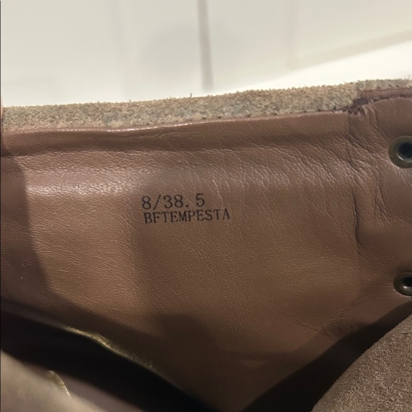 Brian Atwood Brown Fringed Heeled Boots w/ brass heel & toe plates - Picture 4 of 7